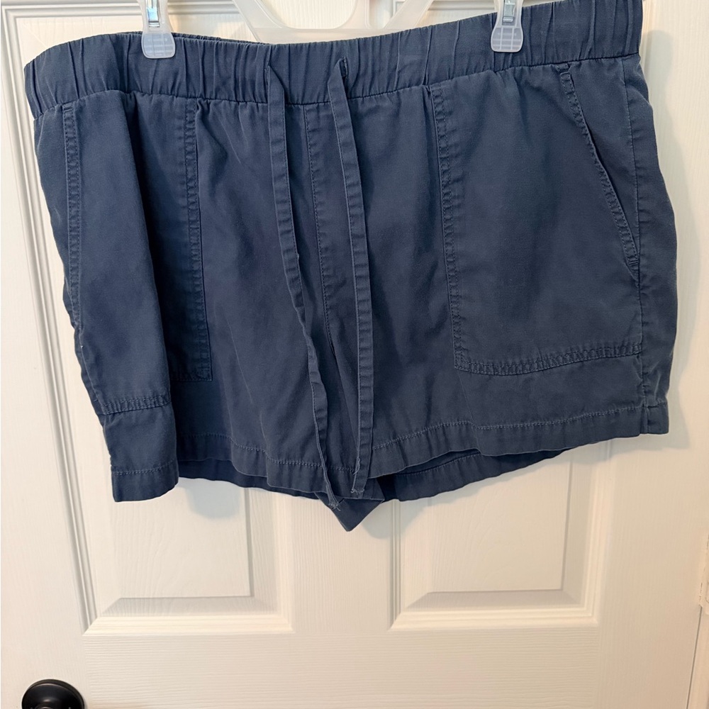 LOFT Slate Blue Elastic Waist Utility Shorts